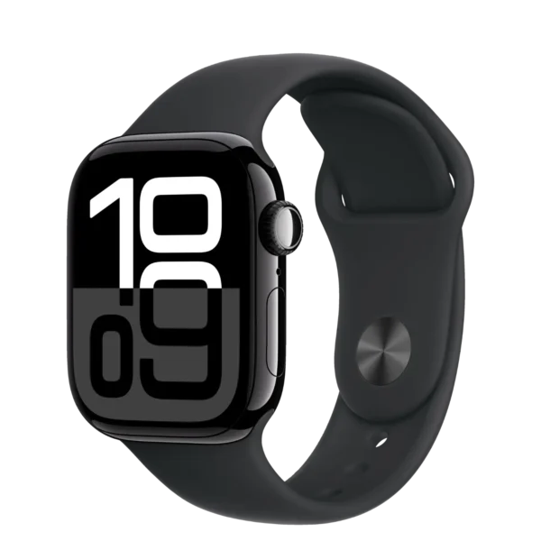 Apple Watch Series 10 42mm Jet Black Aluminum Case with Black Sport Band