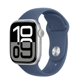 Apple Watch Series 10 42mm Silver Aluminum Case with Denim Sport Band