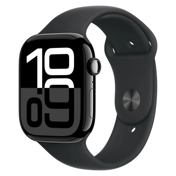 Apple Watch Series 10 46mm Jet Black Aluminum Case with Black Sport Band