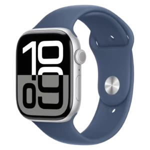 Apple Watch Series 10 46mm Silver Aluminum Case with Denim Sport Band