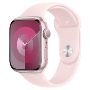 Apple Watch Series 9 45mm Pink Aluminum Case with Light Pink Sport Band