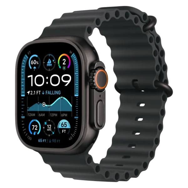 Apple Watch Ultra 2 Black Titanium Case with Black Ocean Band