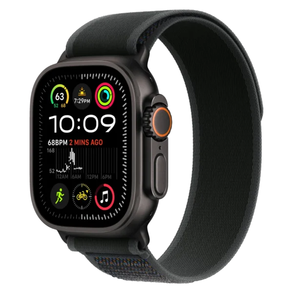 Apple Watch Ultra 2 Black Titanium Case with Black Trail Loop