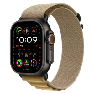 Apple Watch Ultra 2 Black Titanium Case with Tan Alpine Loop