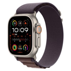 Apple Watch Ultra 2 Natural Titanium Case with Indigo Alpine Loop