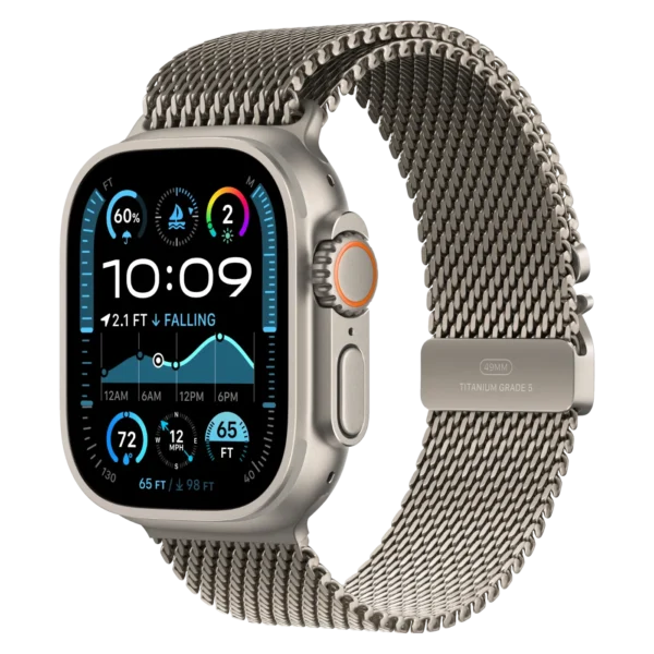 Apple Watch Ultra 2 Natural Titanium Case with Natural Titanium Milanese Loop