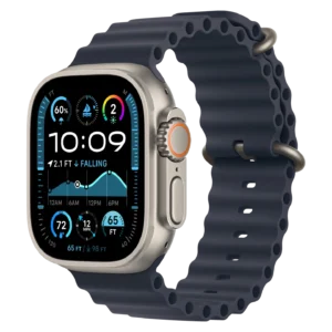 Apple Watch Ultra 2 Natural Titanium Case with Navy Ocean Band