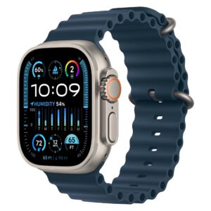 Apple Watch Ultra 2 Natural Titanium Case with Blue Ocean Band