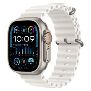 Apple Watch Ultra 2 Natural Titanium Case with White Ocean Band