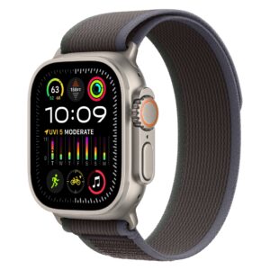 Apple Watch Ultra 2 Natural Titanium Case with Blue/Black Trail Loop