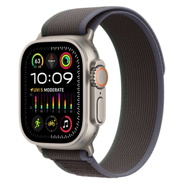 Apple Watch Ultra 2 Titanium Case with Blue/Black Trail Loop