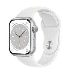 Apple Watch Series 8 41mm Silver Aluminum Case with White Sport Band